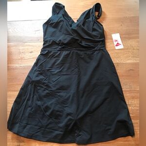 Land’s End Women’s Wrap Swim Dress One-Piece Swimsuit